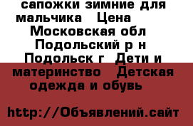 сапожки зимние для мальчика › Цена ­ 800 - Московская обл., Подольский р-н, Подольск г. Дети и материнство » Детская одежда и обувь   